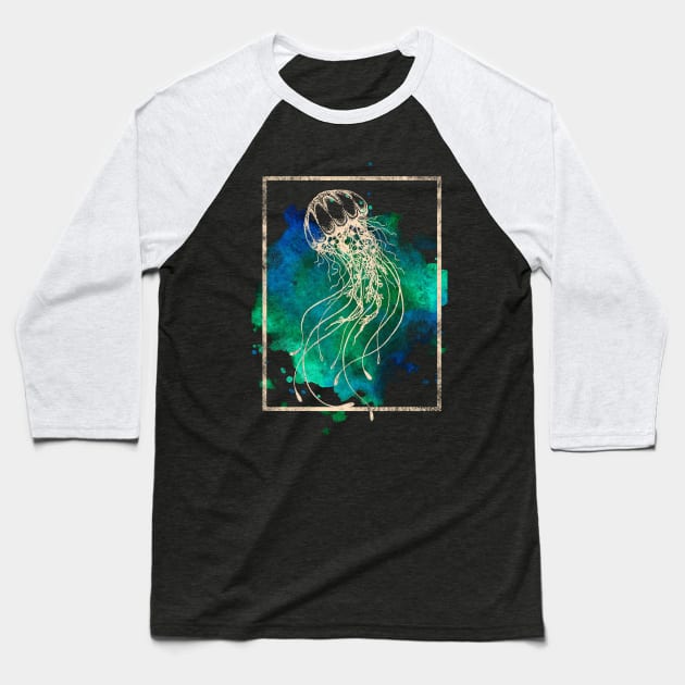 Jellyfish Sea Ocean Animal Baseball T-Shirt by Mila46